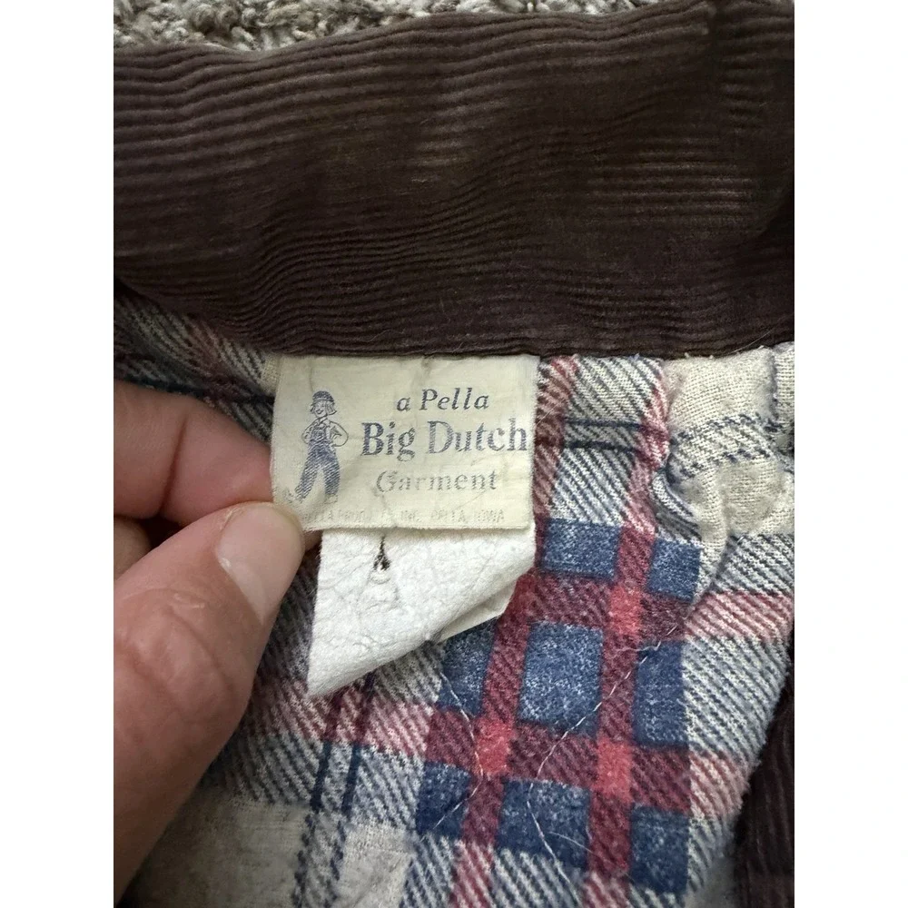 Pella Big Dutch Canvas Work Coat Distressed Flannel Lined Convertible Large USA